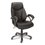Ramsey Bonded Leather Manager Chair, Supports Up to 275 lb, 18.6" to 22.5" Seat Height, Black Seat/Back, Black Base