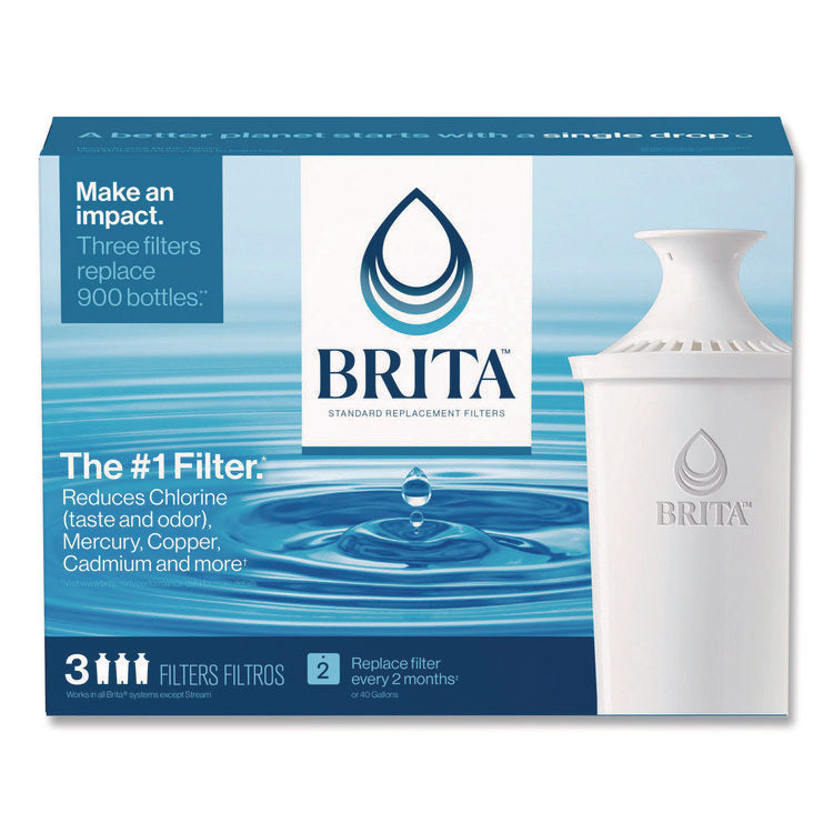 Standard Replacement Filters for Pitchers, Made Without BPA, 3/Pack