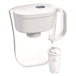 Small 6-Cup Water Filter Pitcher with 1 Standard Filter, Denali, White