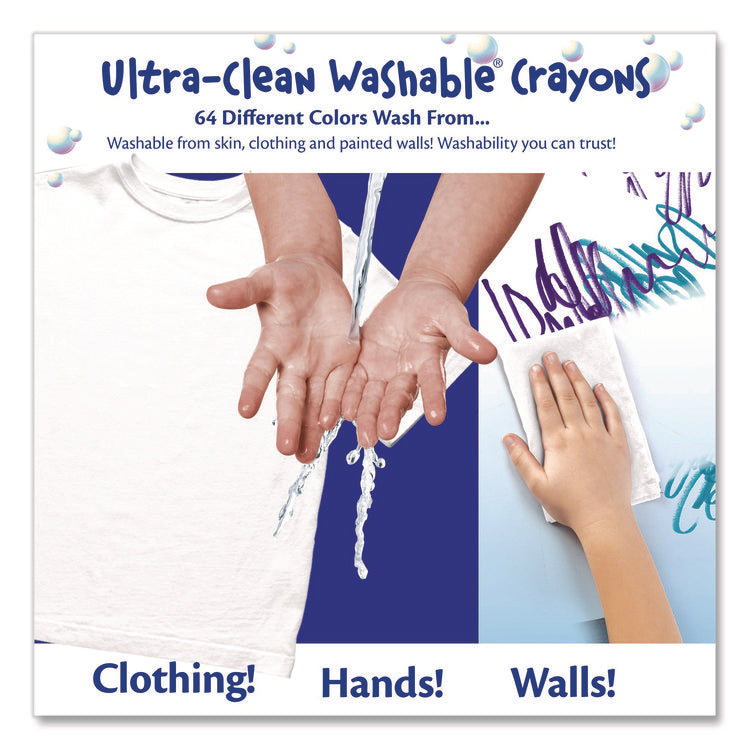 Ultra-Clean Washable Crayons, Large, Assorted, 16/Box