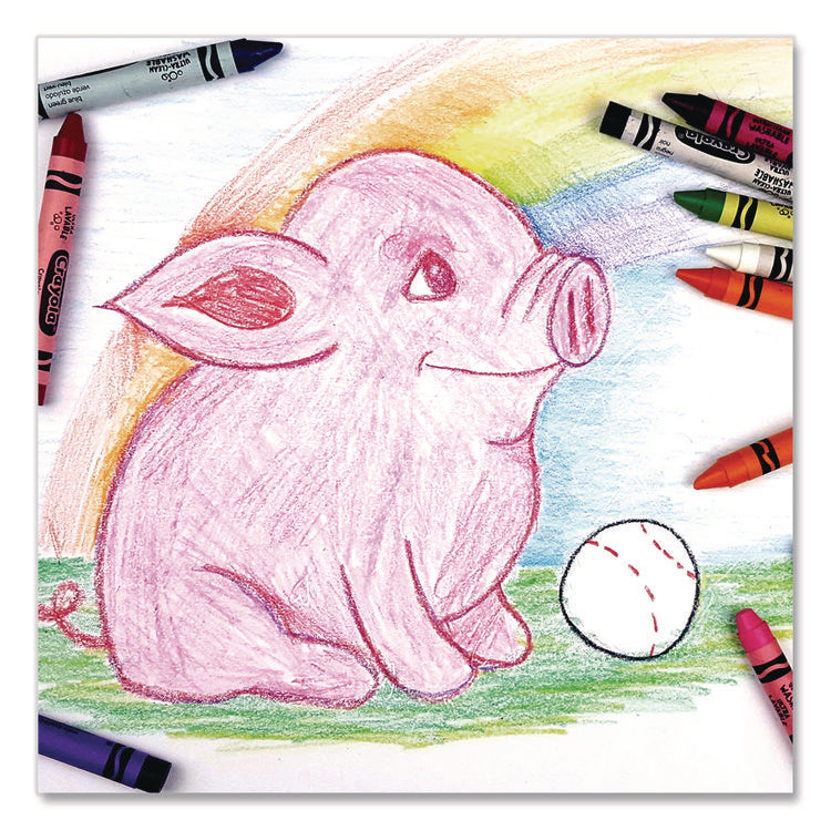 Ultra-Clean Washable Crayons, Large, Assorted, 16/Box