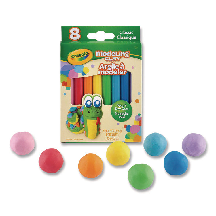 Modeling Clay Assortment, Blue/Green/Light Blue/Orange/Pink/Purple/Red/Yellow, 4.8 oz