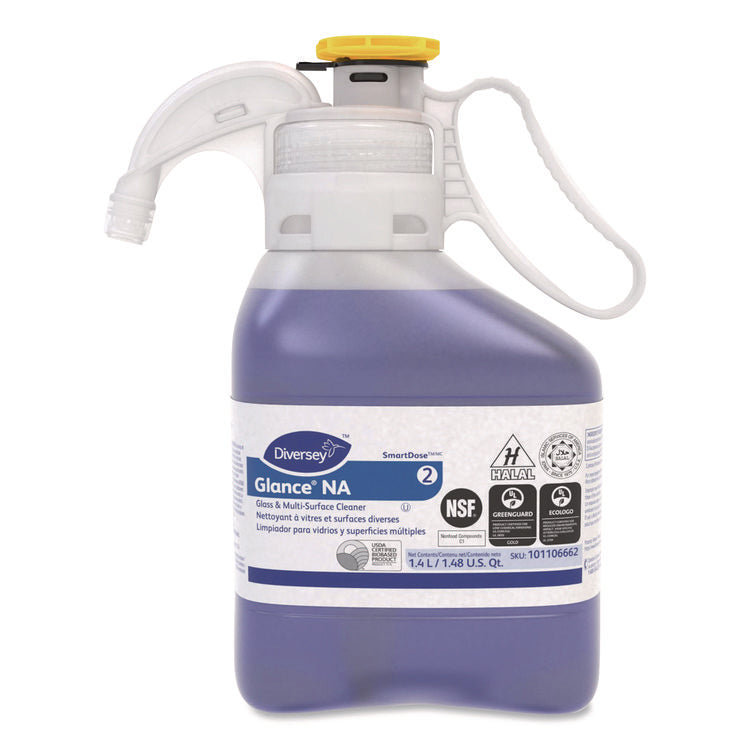 Glance NA Glass and Multi-Surface Cleaner SC, 1.4 L, SmartDose, 2/Carton