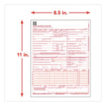 CMS-1500 Health Insurance Claim Form, One-Part (No Copies), 8.5 x 11, 1,000 Forms Total