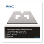 Blunt Tip Utility Knife Safety Blades, 0.75" X 2.25", 5/pack, 20 Packs/box