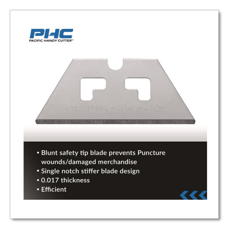 Blunt Tip Utility Knife Safety Blades, 0.75" X 2.25", 5/pack, 20 Packs/box