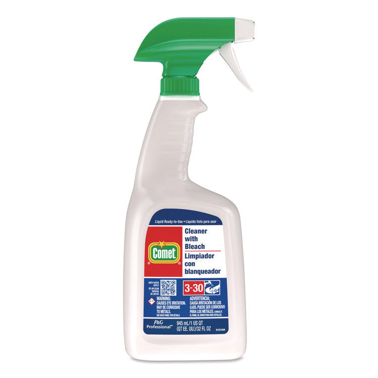Cleaner with Bleach, 32 oz Bottles, 8 Bottles and 2 Trigger Sprayers/Carton