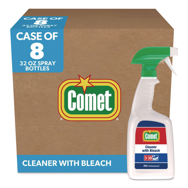Cleaner with Bleach, 32 oz Bottles, 8 Bottles and 2 Trigger Sprayers/Carton