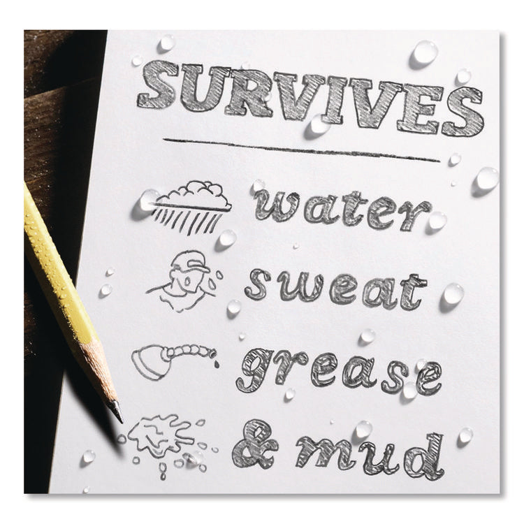 All-Weather Wire-O Notepad, Universal: Narrow Rule and Quadrille Rule, Black Cover, 50 White 3 x 5 Sheets