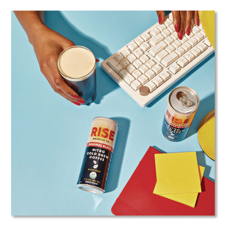 Nitro Cold Brew Latte, Original Black, 7 oz Can, 12/Carton