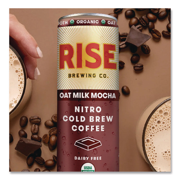 Nitro Cold Brew Latte, Oat Milk Mocha, 7 oz Can, 12/Carton