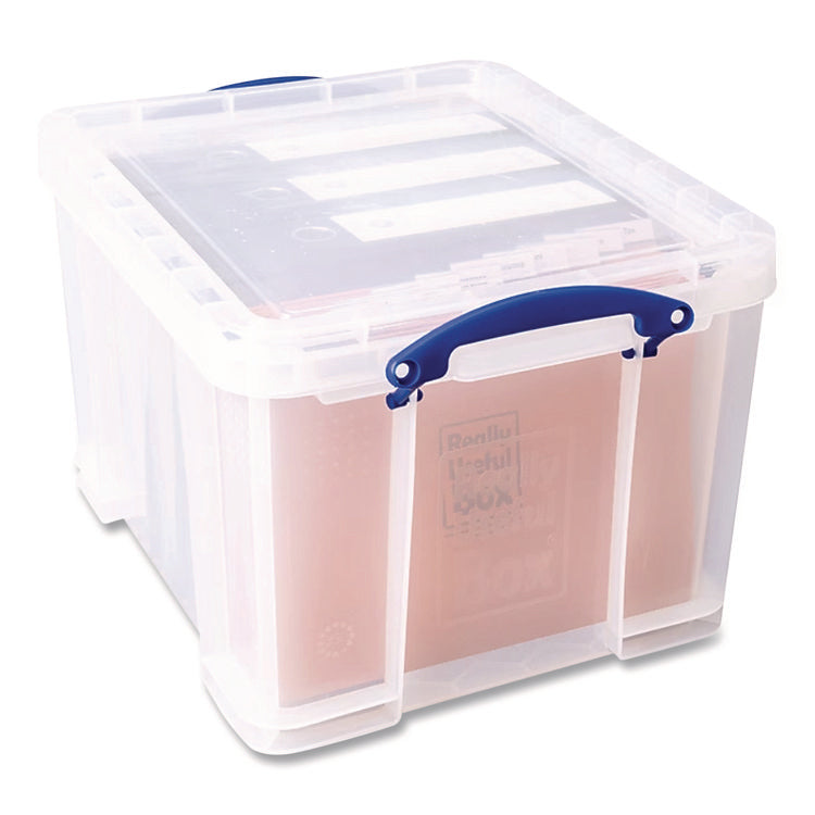 Stackable File Box, Legal Files, 14.5 X 18.5 X 12.75, Clear/blue Accents