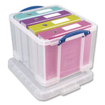 Stackable File Box, Legal Files, 14.5 X 18.5 X 12.75, Clear/blue Accents