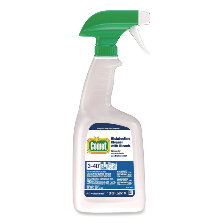 Disinfecting Cleaner with Bleach, Fresh Scent, 32 oz Bottles, 8 Bottles and 2 Trigger Sprayers/Carton