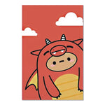 Smoko Tayto Dragon Layflat Notebook, 1-Subject, Medium/College Rule, Orange/Yellow/White Cover, (72) 8 x 5 Sheets