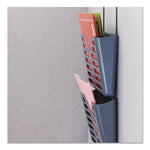 Recycled Plastic Cubicle Triple File Pocket, Cubicle Pins Mount, 13.5 x 4.75 x 28, Charcoal
