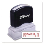 Pre-Inked Message Stamp With Blank Date Box, Faxed, 1.63" X 0.38", Red Ink