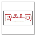 Pre-Inked Message Stamp With Blank Date Box, Paid, 1.63" X 0.38", Red Ink