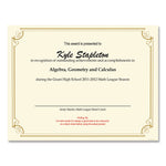 Golden Scroll Frame Foil Certificate, 11 x 8.5, Beige with Gold Scroll Border, 12/Pack