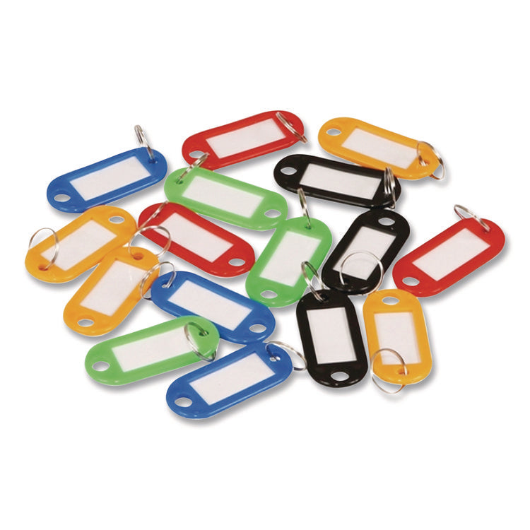 Colored Key Tags, Plastic, 0.9 X 2, Assorted, 20/pack
