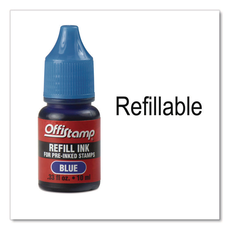 Pre-Inked Message Stamp, Copy, 1.63" X 0.38", Blue Ink