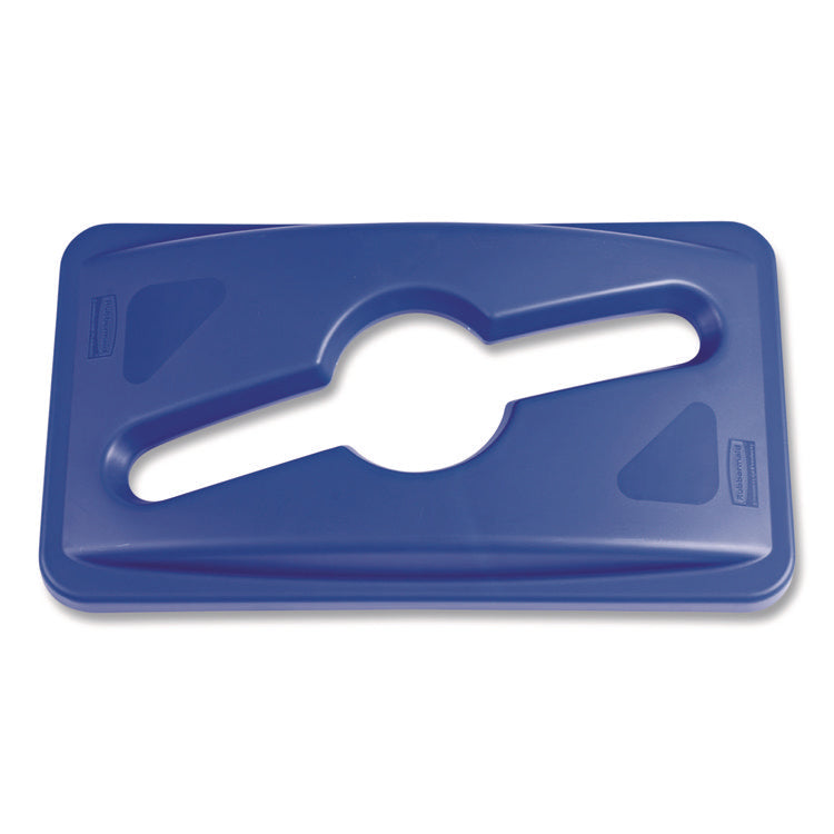 Slim Jim Single Stream Recycling Top For Slim Jim Containers, 12.1w X 21d X 2.75h, Blue