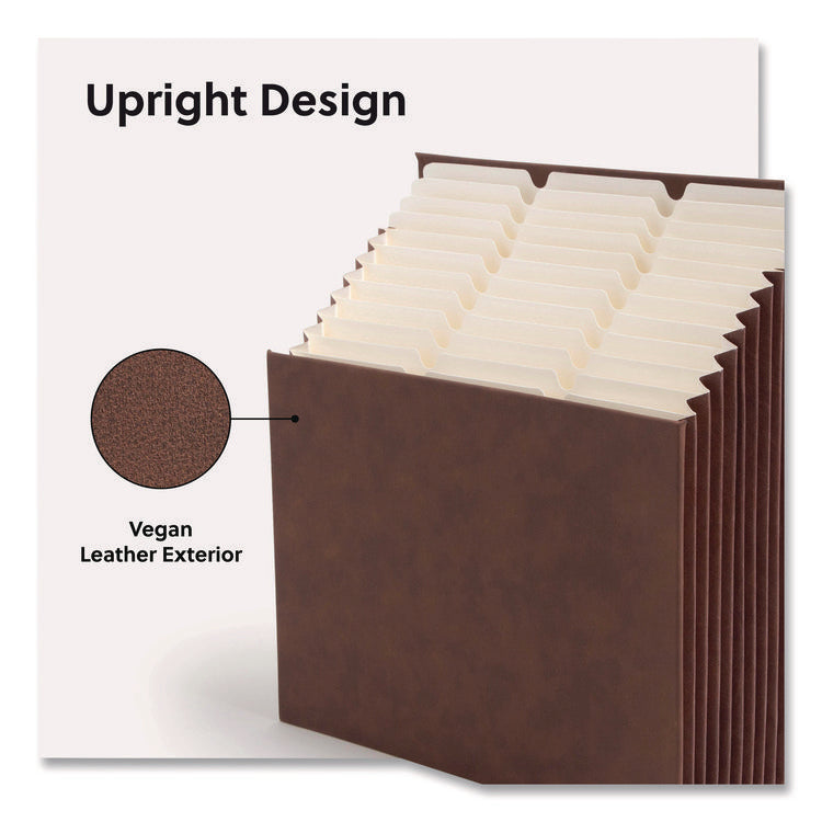 Stadium File, 10.5" Expansion, 12 Sections, 1/3-Cut Tabs, Letter Size, Saddle