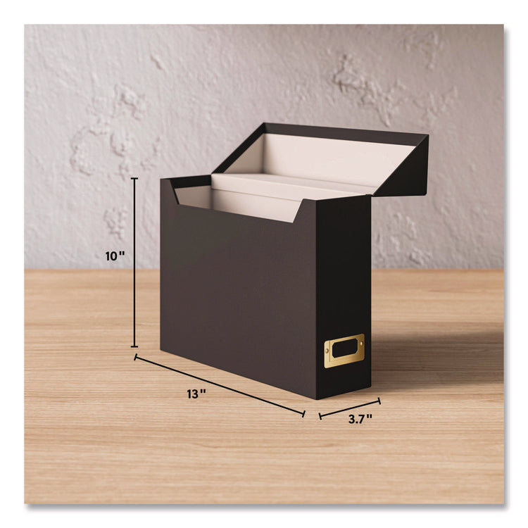 Flip Top File Box, Letter Files, 13 x 3.7 x 10, Charcoal