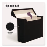 Flip Top File Box, Letter Files, 13 x 3.7 x 10, Charcoal