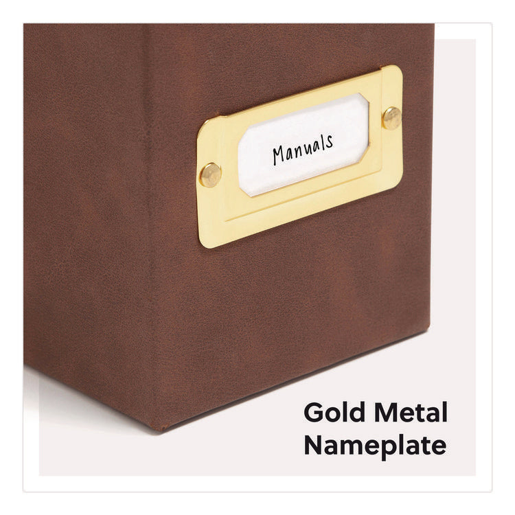 Flip Top File Box, Letter Files, 13 x 3.7 x 10, Saddle