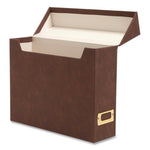 Flip Top File Box, Letter Files, 13 x 3.7 x 10, Saddle