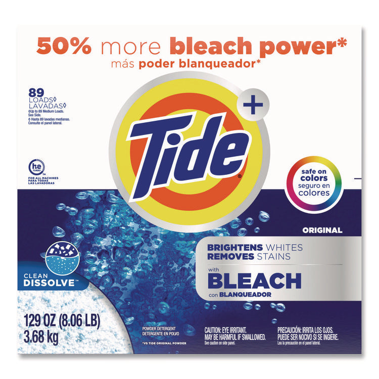 Laundry Detergent with Bleach, HE Compatible, 80 Loads, Tide Original Scent, Powder, 129 oz Box