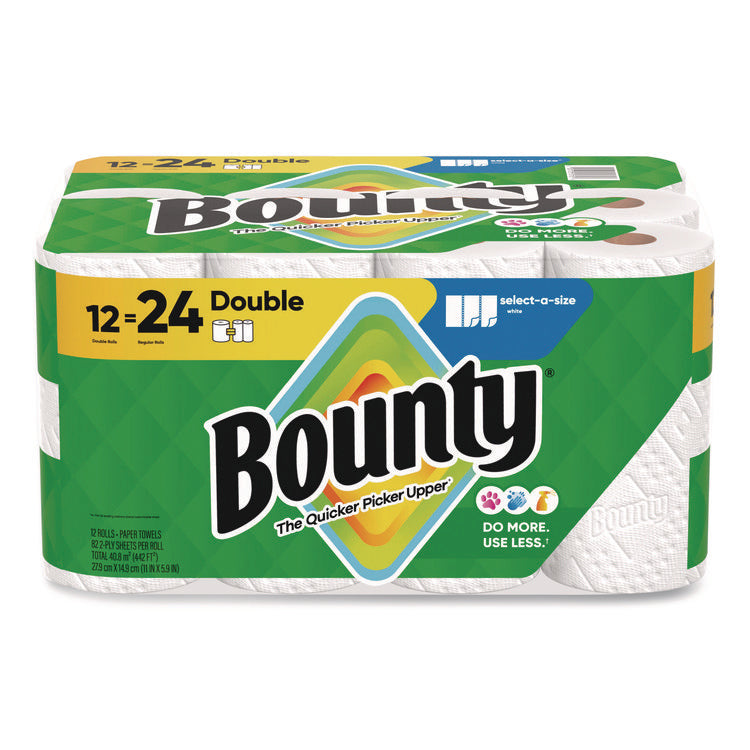Select-a-Size Kitchen Roll Paper Towels, 2-Ply, 5.9 x 11, White, 82 Sheets/Double Roll, 12 Rolls/Carton