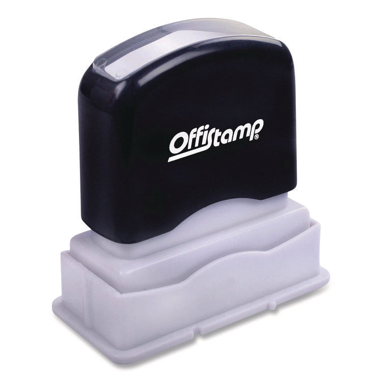 Pre-Inked Message Stamp With Blank Date Box, Received, 1.63" X 0.38", Red Ink