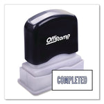Pre-Inked Message Stamp, Completed, 1.63" X 0.38", Blue Ink