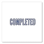 Pre-Inked Message Stamp, Completed, 1.63" X 0.38", Blue Ink