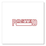 Pre-Inked Message Stamp With Blank Date Box, Posted, 1.63" X 0.38", Red Ink