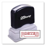 Pre-Inked Message Stamp With Blank Date Box, Posted, 1.63" X 0.38", Red Ink