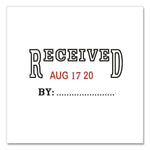 Self-Inking Message Stamp With Blank "by" Line, 12 Years, Received, 1.63" X 0.88", Black/red Ink