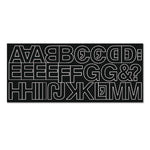 Peel-and-Stick Letters, Numbers and Symbols, 1" Tall, Black Characters, White Background, 256 Pieces