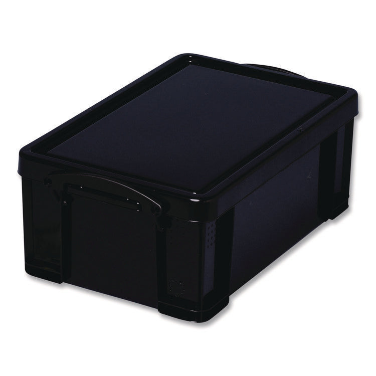 9.51 Qt. Latch Lid Storage Tote, 15.55" x 10.04" x 6.1", Solid Black