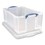Snap-Lid Storage Bin, 2.38 Gal, 10.25" X 14.5" X 6.25", Clear/blue