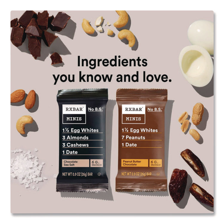 Minis Protein Bars, Chocolate Sea Salt and Peanut Butter Chocolate, 0.9 oz Bar, 8/Box