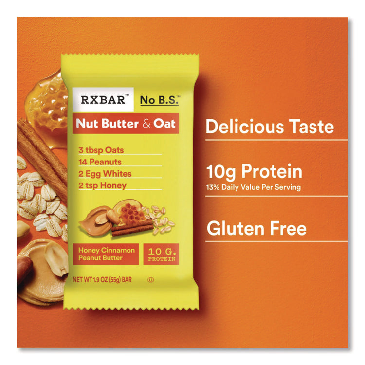 Gluten-Free Honey Cinnamon Peanut Butter Protein Bar, 1.9 oz Bar, 12/Box