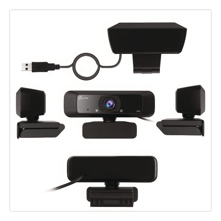JVCU100 USB HD Webcam, 1920 pixels x 1080 pixels, 2 Mpixels, Black