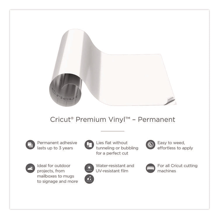 Premium Permanent Vinyl, 12 x 48, White