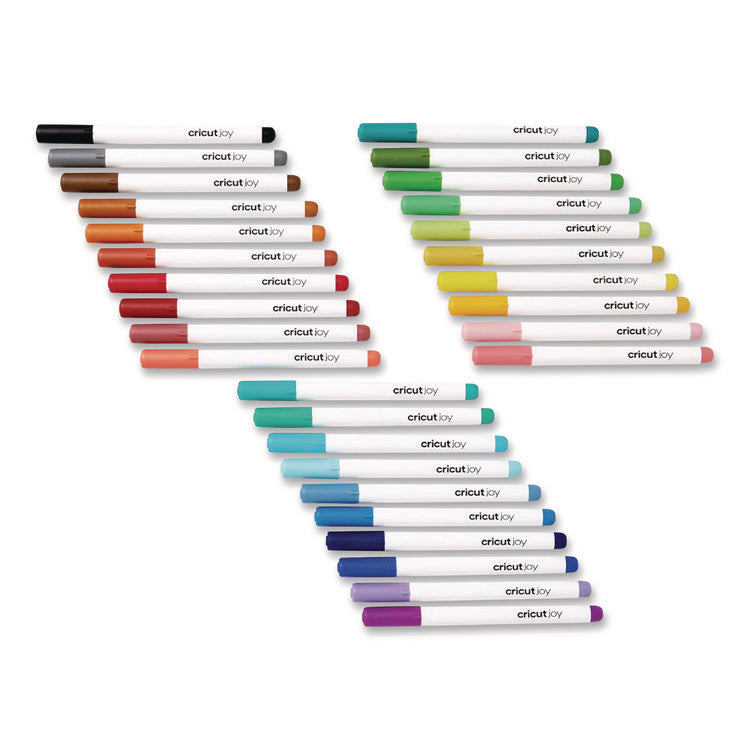 Joy Porous Point Pen, Stick, Fine 0.4 mm, Assorted Ink Colors, White Barrel, 30/Set