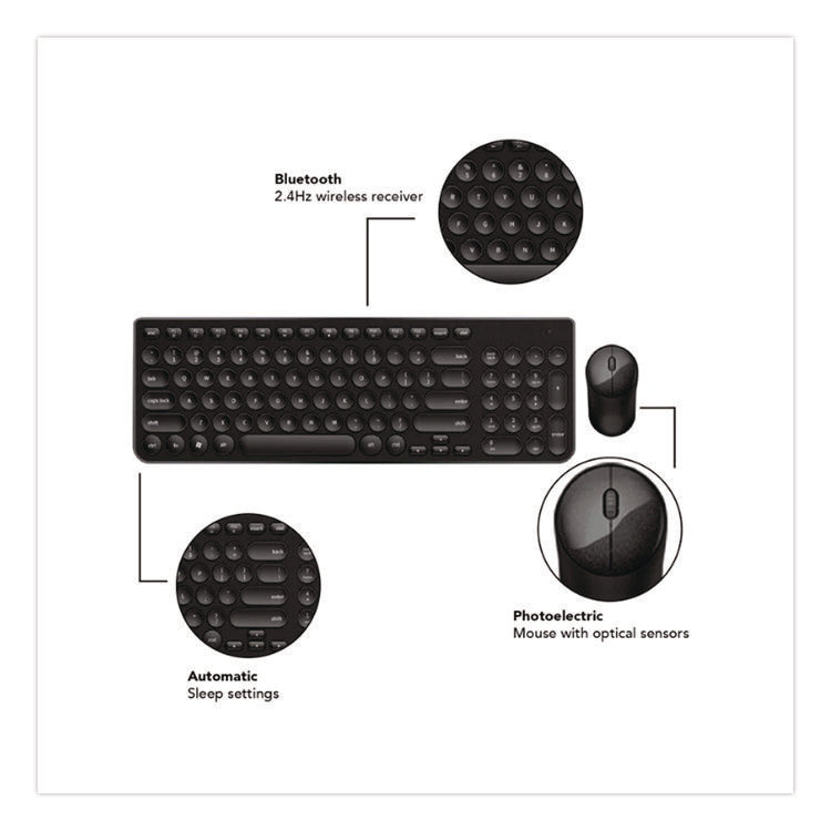 Pro Wireless Keyboard and Optical Mouse Combo, 2.4 GHz Frequency, Black