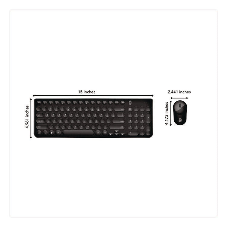 Pro Wireless Keyboard and Optical Mouse Combo, 2.4 GHz Frequency, Black