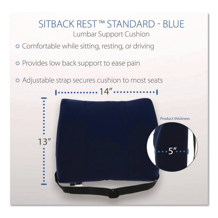 Sitback Standard Lumbar Back Support , 13 X 14, Blue